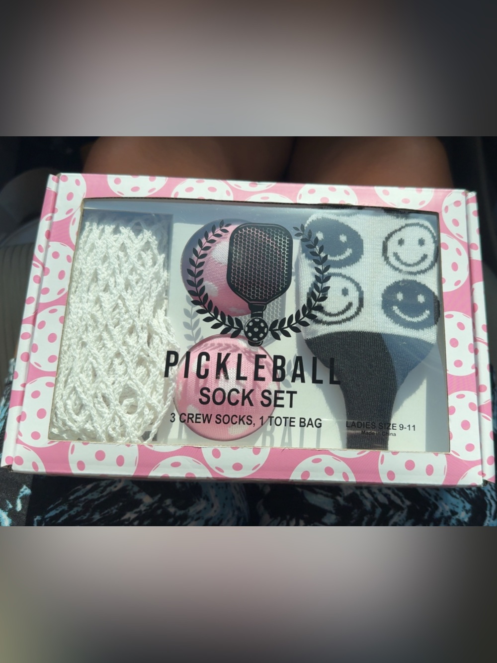 Pickleball Sock Set - 3 Crew Socks, 1 Tote Bag